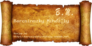 Bercsinszky Mihály névjegykártya